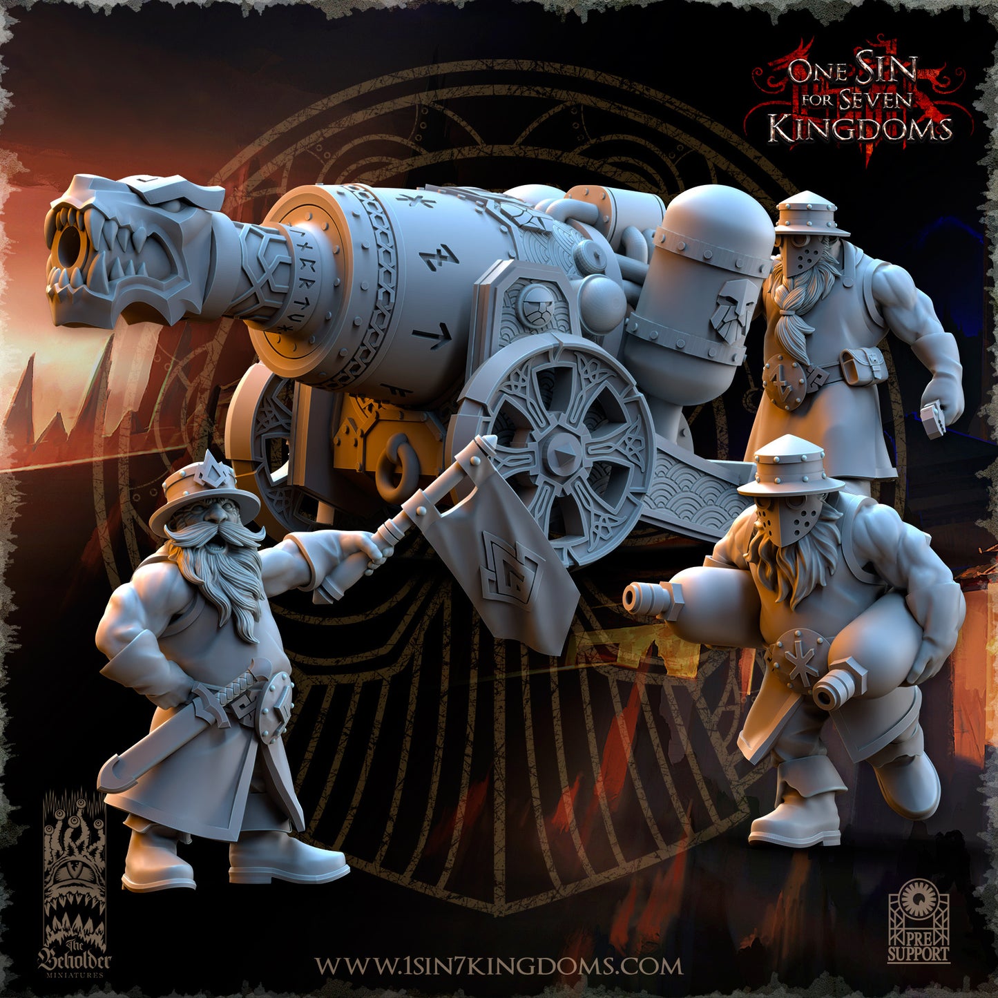 DK - Ingénieurs de guerre - BR – ROYAUME DES NAINS - Fantasy – The Beholder Miniatures 25-05 Nouveau