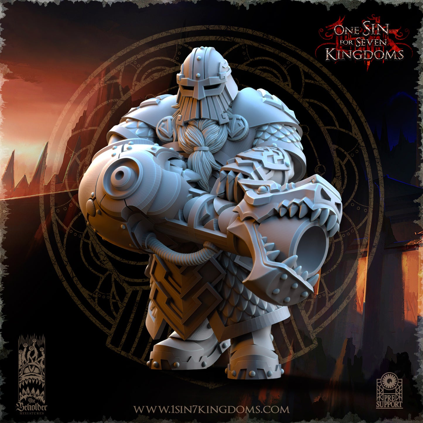 DK - Ironheads - Groupe de commandement - BR – ROYAUME DES NAINS - Fantasy – The Beholder Miniatures 25-05 Nouveau