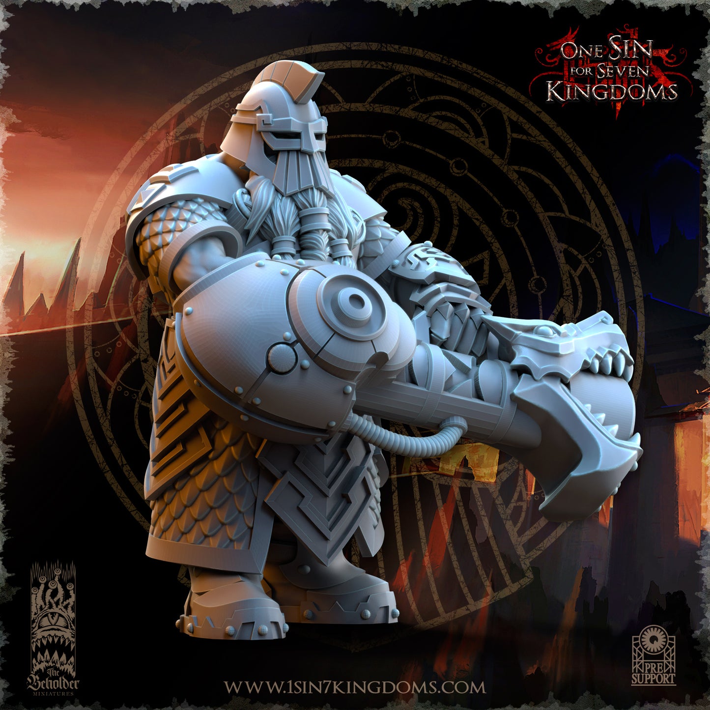 DK - Ironheads - Groupe de commandement - BR – ROYAUME DES NAINS - Fantasy – The Beholder Miniatures 25-05 Nouveau