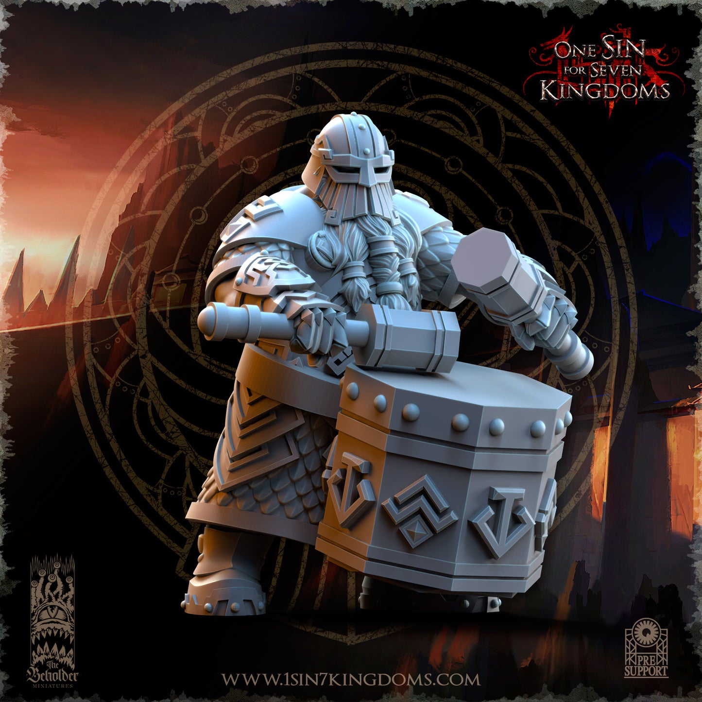 DK - Snapdragons Command Group - BR – DWARVEN KINGDOM - Fantasy – The Beholder Miniatures 25-04