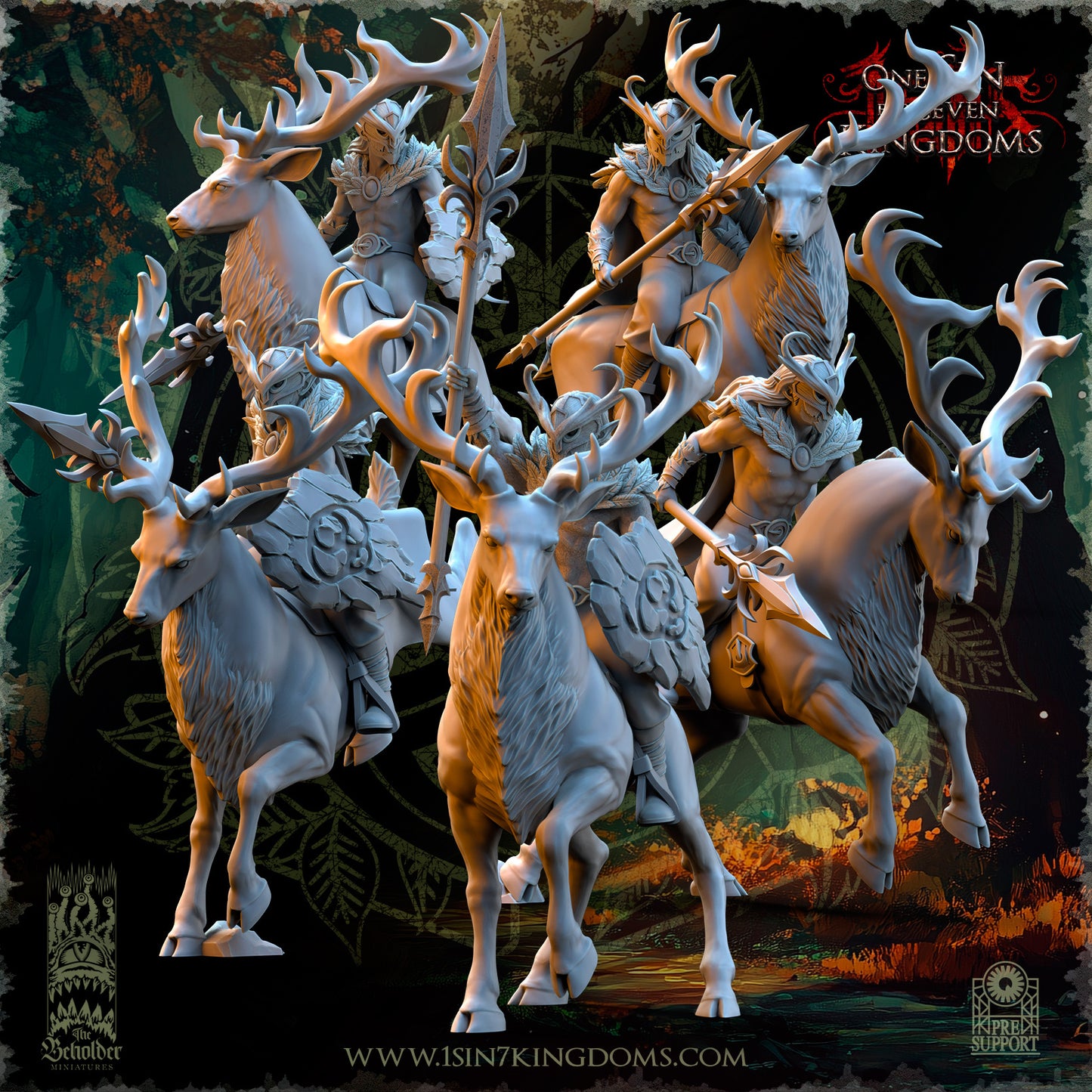 EE - Ohru Tree Shepherd - MULTI – ELFES À FEUILLES PERSISTANTES - Fantasy – The Beholder Miniatures 25-04