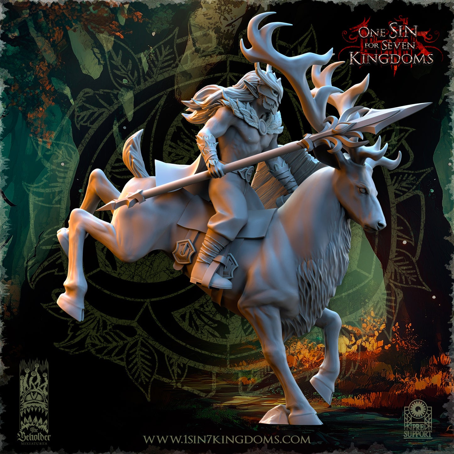 EE - Ohru Tree Shepherd - MULTI – ELFES À FEUILLES PERSISTANTES - Fantasy – The Beholder Miniatures 25-04