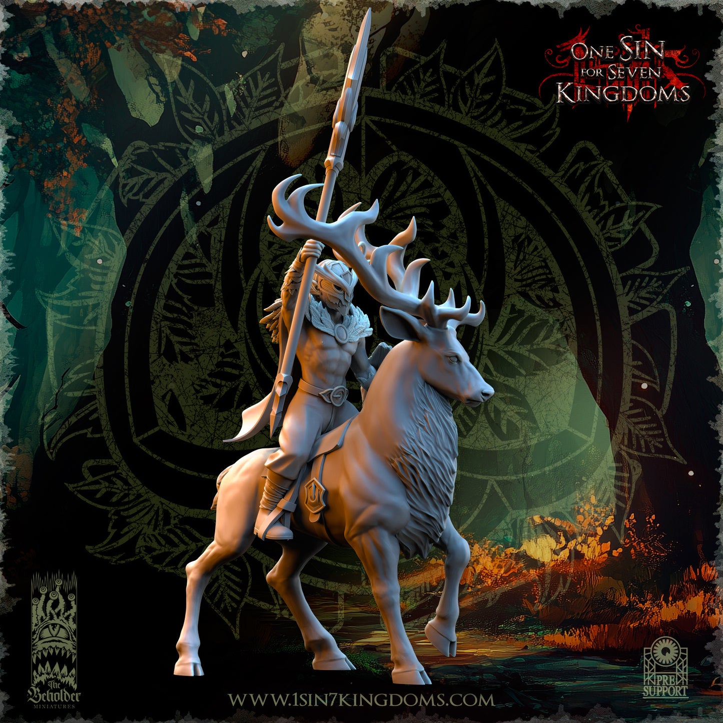 EE - Ohru Tree Shepherd - MULTI – ELFES À FEUILLES PERSISTANTES - Fantasy – The Beholder Miniatures 25-04