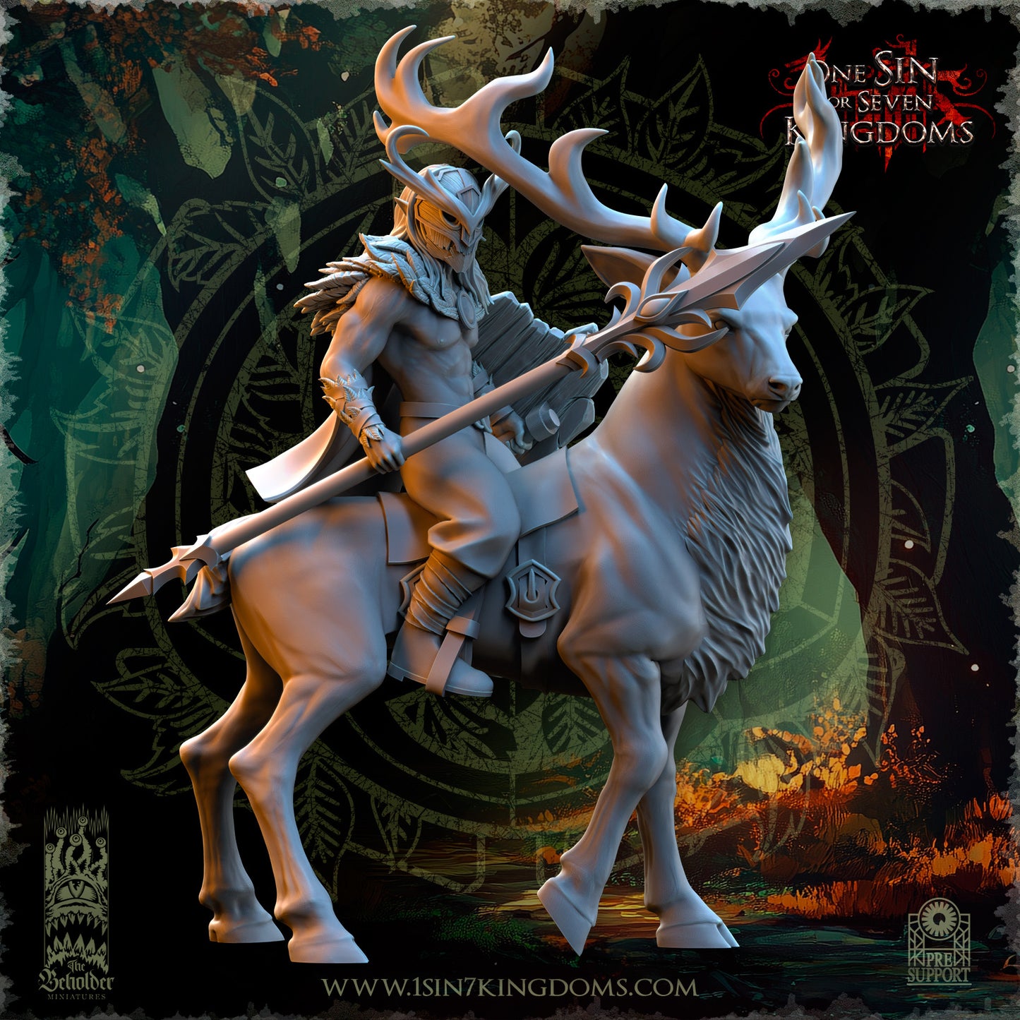 EE - Ohru Tree Shepherd - MULTI – ELFES À FEUILLES PERSISTANTES - Fantasy – The Beholder Miniatures 25-04