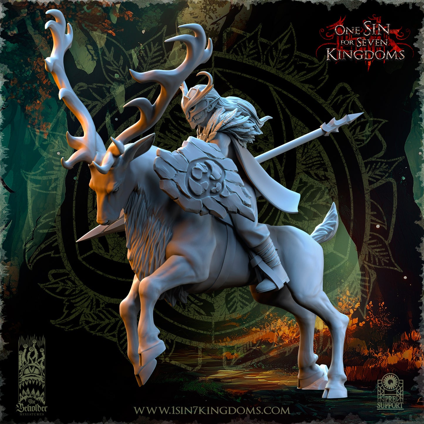 EE - Ohru Tree Shepherd - MULTI – ELFES À FEUILLES PERSISTANTES - Fantasy – The Beholder Miniatures 25-04