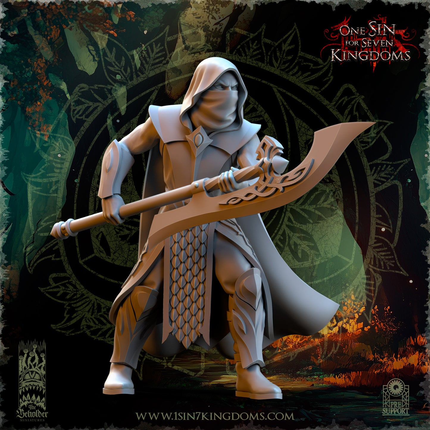 EE - Ohru Tree Shepherd - MULTI – ELFES À FEUILLES PERSISTANTES - Fantasy – The Beholder Miniatures 25-04