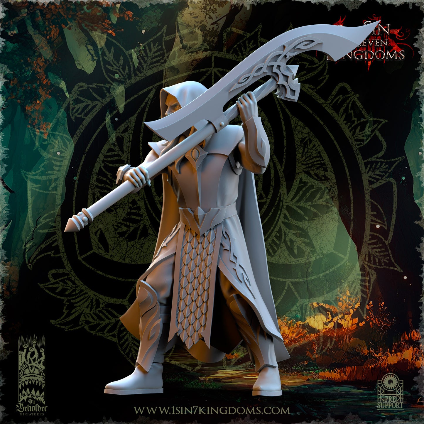 EE - Ohru Tree Shepherd - MULTI – ELFES À FEUILLES PERSISTANTES - Fantasy – The Beholder Miniatures 25-04