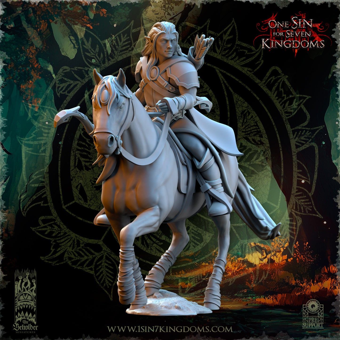 EE - Ohru Tree Shepherd - MULTI – ELFES À FEUILLES PERSISTANTES - Fantasy – The Beholder Miniatures 25-04