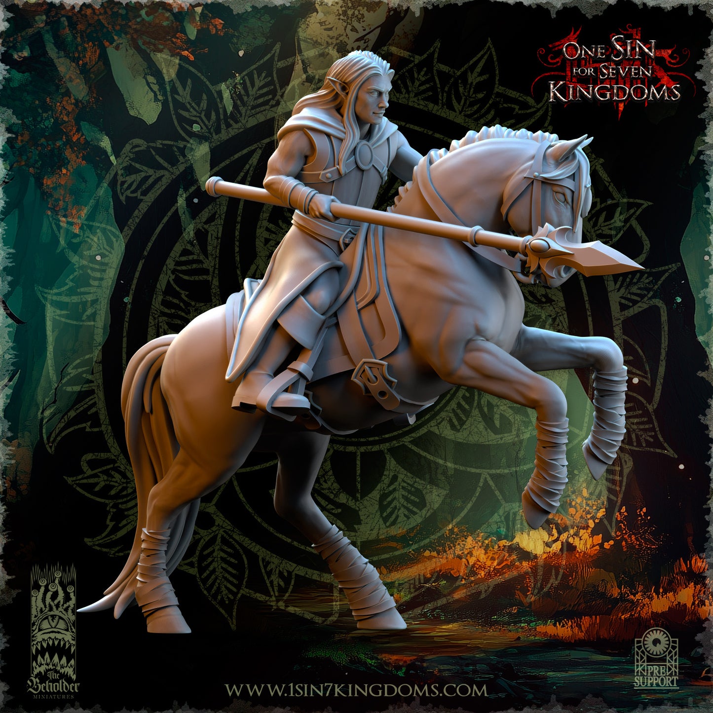 EE - Ohru Tree Shepherd - MULTI – ELFES À FEUILLES PERSISTANTES - Fantasy – The Beholder Miniatures 25-04