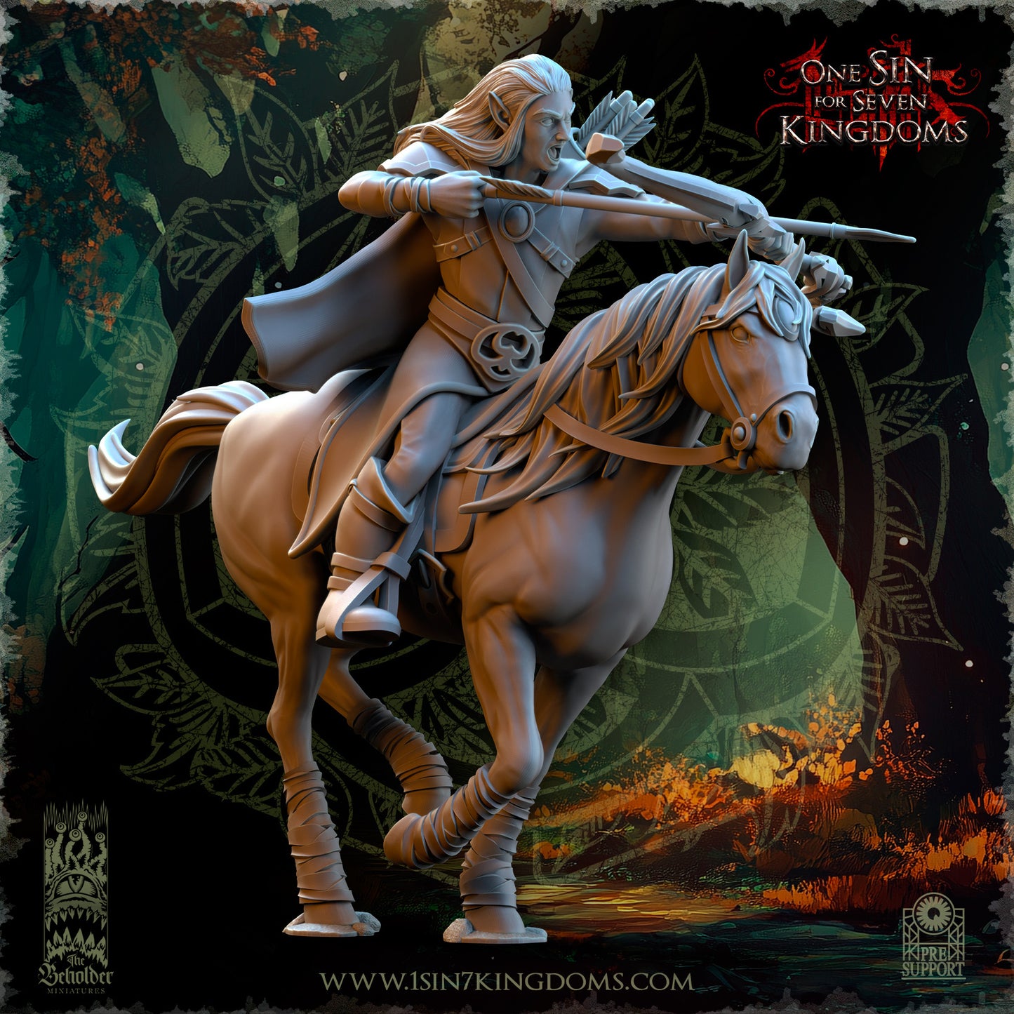 EE - Ohru Tree Shepherd - MULTI – ELFES À FEUILLES PERSISTANTES - Fantasy – The Beholder Miniatures 25-04