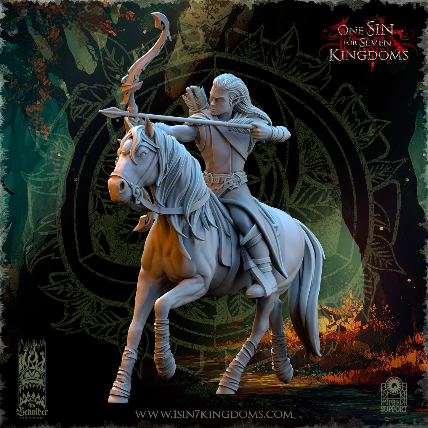 EE - Ohru Tree Shepherd - MULTI – ELFES À FEUILLES PERSISTANTES - Fantasy – The Beholder Miniatures 25-04