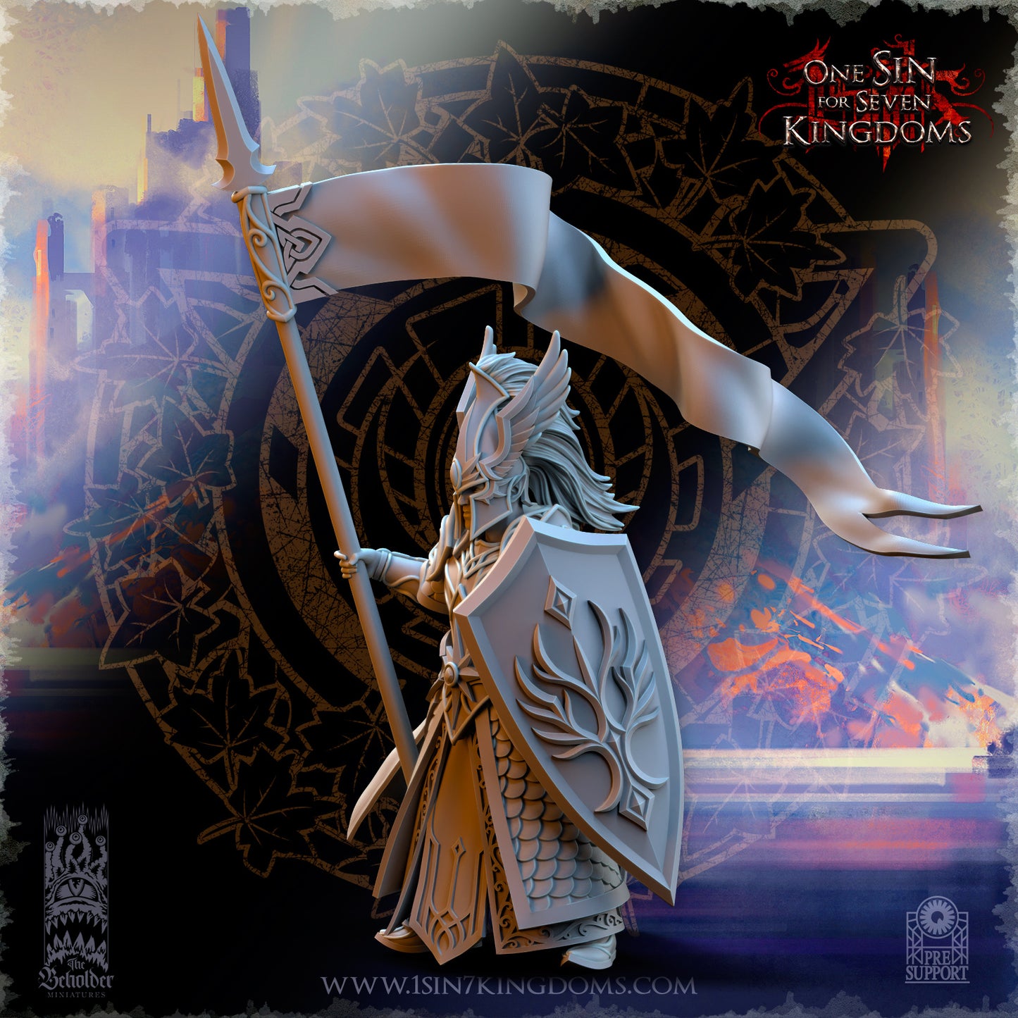 EE - Ohru Tree Shepherd - MULTI – ELFES À FEUILLES PERSISTANTES - Fantasy – The Beholder Miniatures 25-04