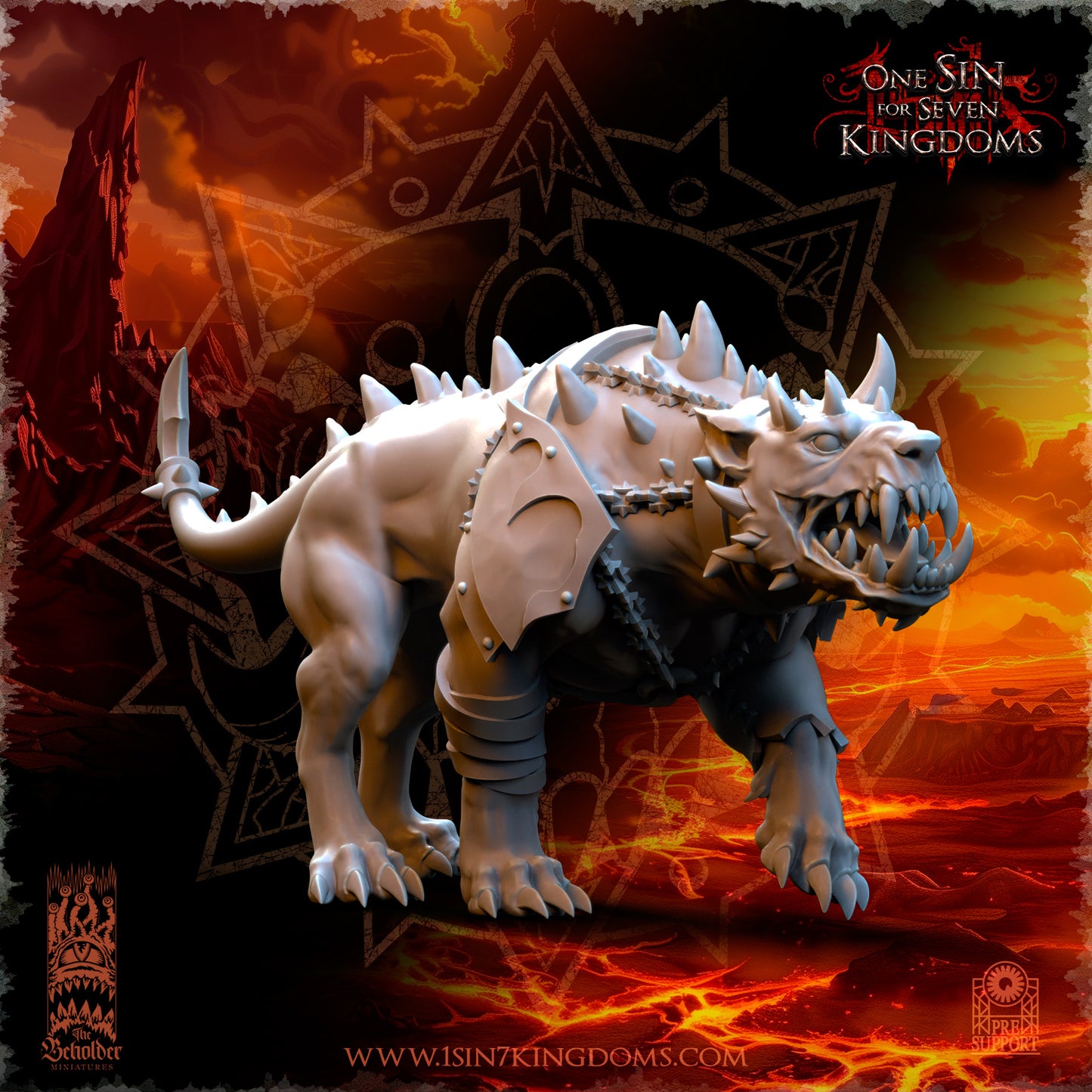 RM - Hellhounds with armor - BR - REALMS OF MAYHEM - CHAOS - DEMON - Fantasy - The Beholder Miniatures 24-10