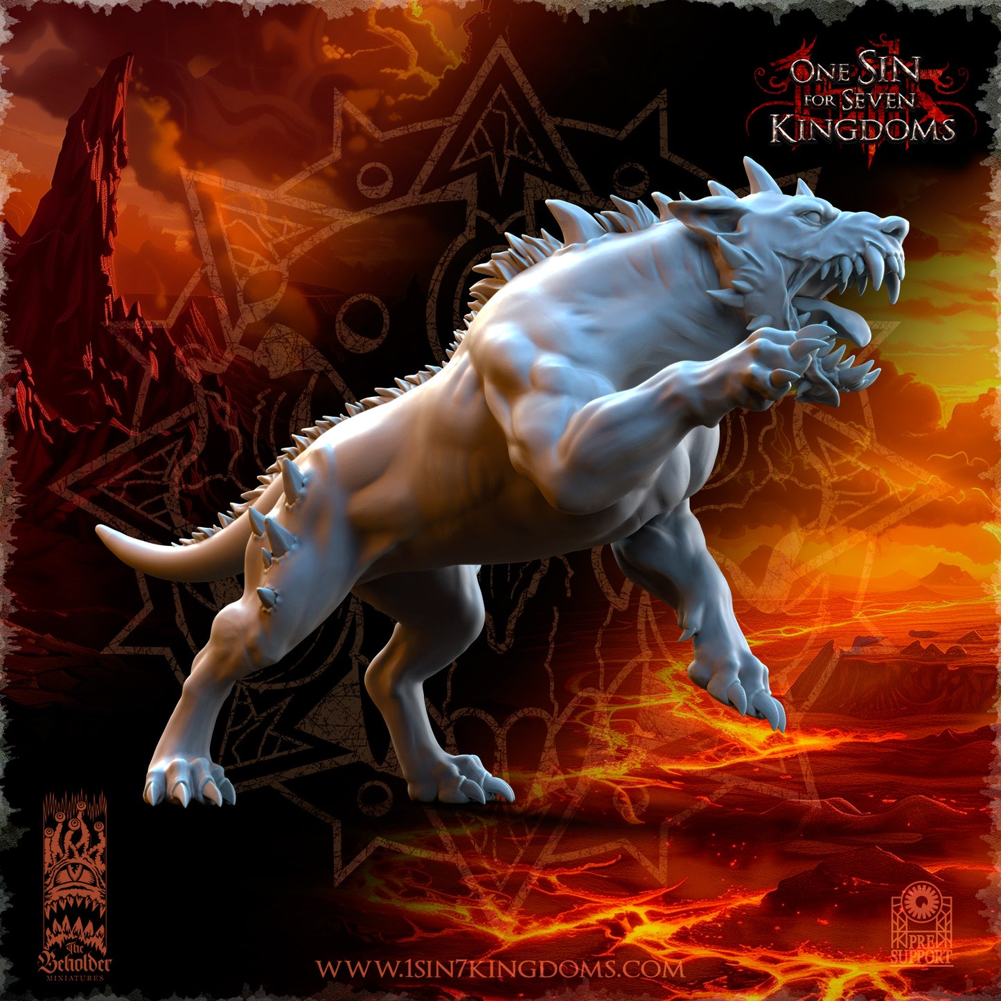 RM - Hellhounds without armor - BR - REALMS OF MAYHEM - CHAOS - DEMON - Fantasy - The Beholder Miniatures 24-10
