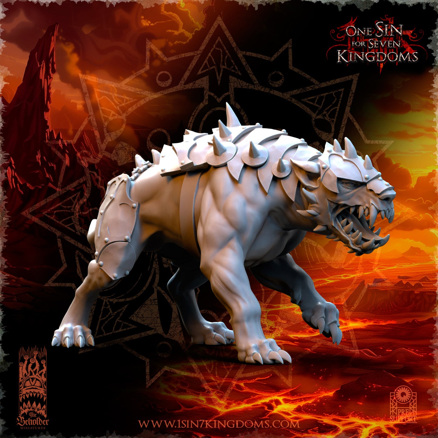 RM - Hellhounds with armor - BR - REALMS OF MAYHEM - CHAOS - DEMON - Fantasy - The Beholder Miniatures 24-10