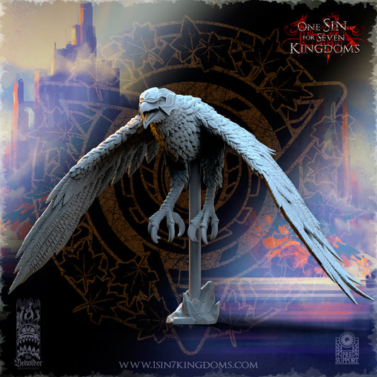 SE - Royal Eagle 1 with Helmet - BR – SILVERMOON ELVES - MONSTER - Fantasy – The Beholder Miniatures 24-06