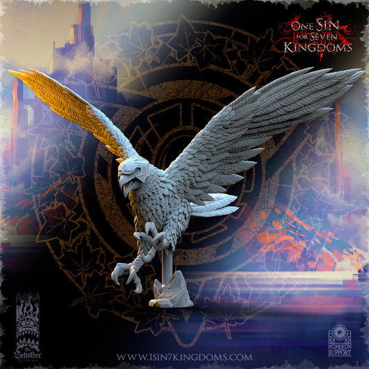 SE - Royal Eagle 3 with Helmet- BR – SILVERMOON ELVES - MONSTER - Fantasy – The Beholder Miniatures 24-06