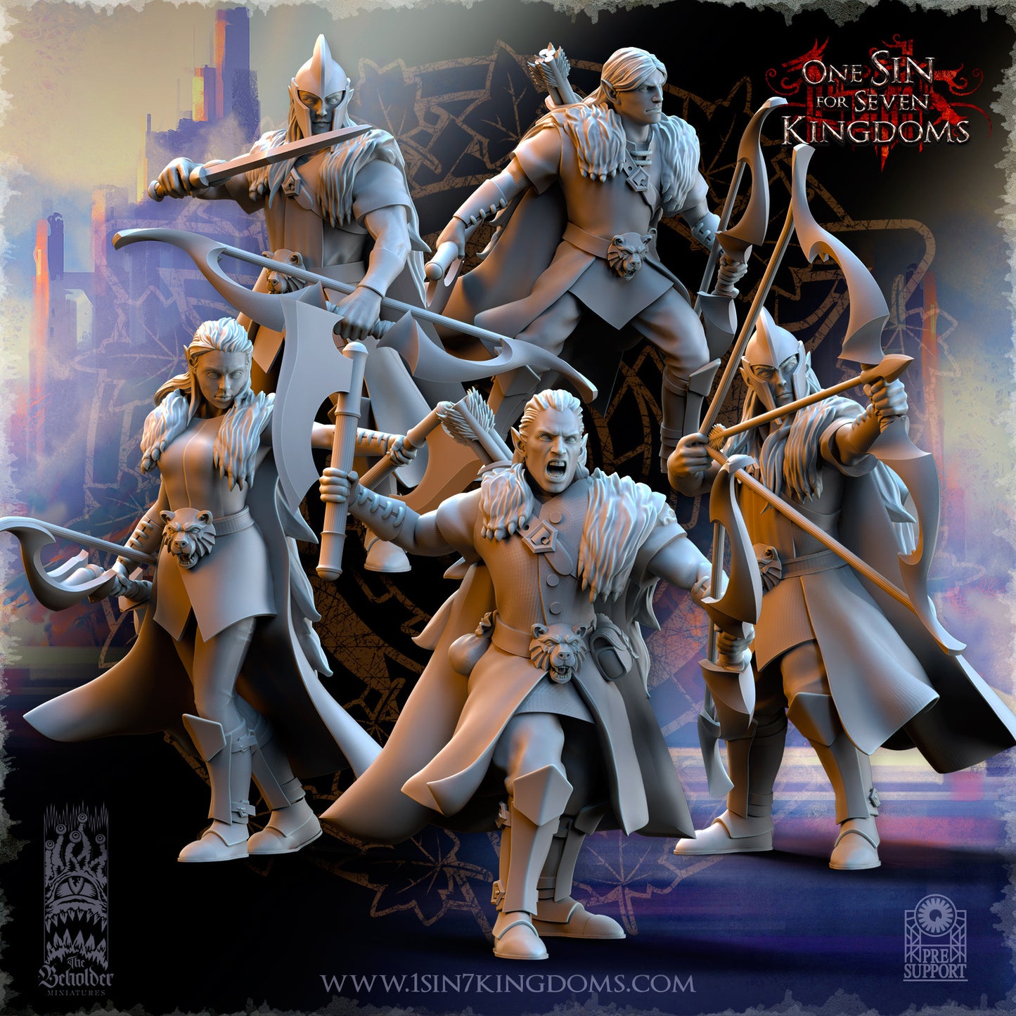 SE - Woodmen - BR – SILVERMOON ELVES - Fantasy – The Beholder Miniatures 25-05