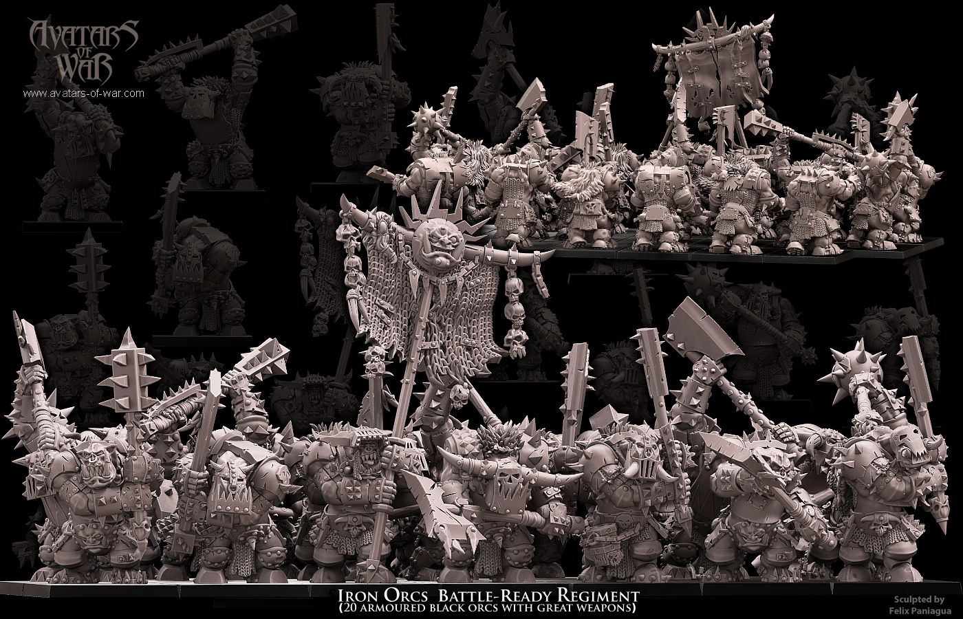 ORC - Iron Orcs with Great Weapon Regiment - BR - ORCS - Fantasy – Avatars of War