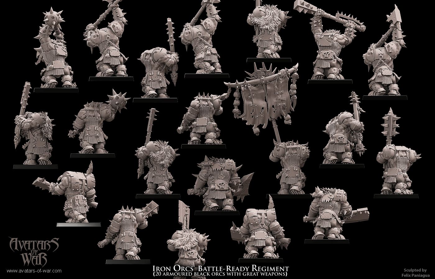 ORC - Iron Orcs with Great Weapon Regiment - BR - ORCS - Fantasy – Avatars of War