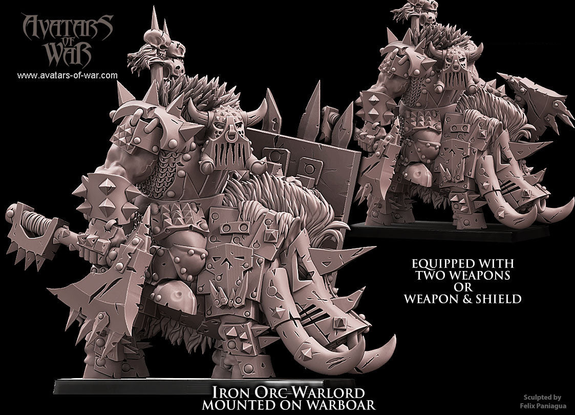 ORC - Iron Orc Warlord mounted on Warboar - MULTI - ORCS - Fantasy – Avatars of War
