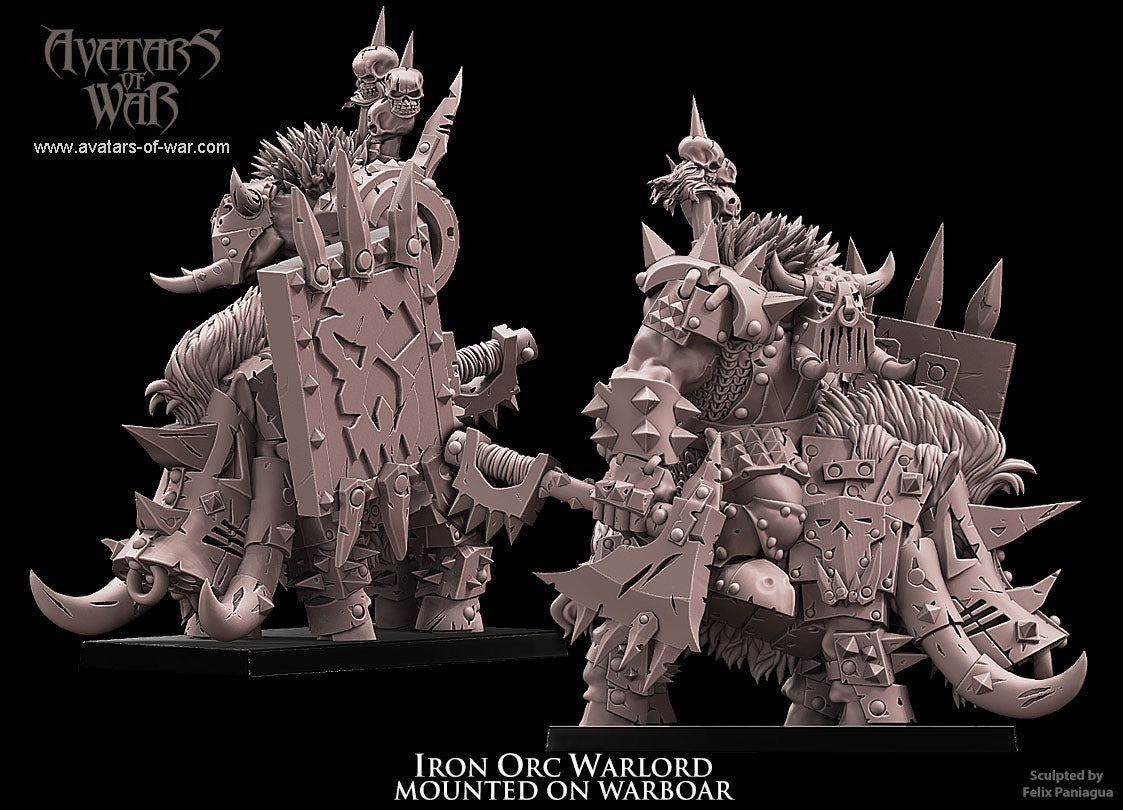 ORC - Iron Orc Warlord mounted on Warboar - MULTI - ORCS - Fantasy – Avatars of War