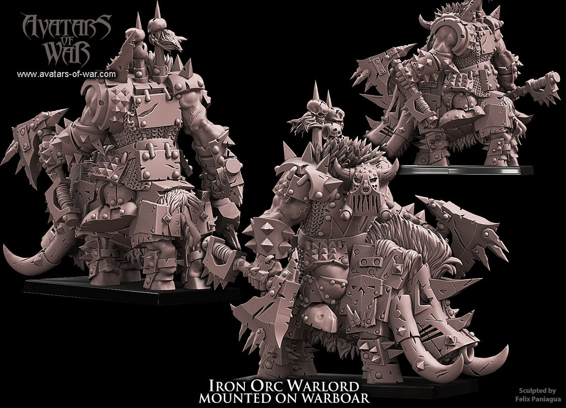 ORC - Iron Orc Warlord mounted on Warboar - MULTI - ORCS - Fantasy – Avatars of War