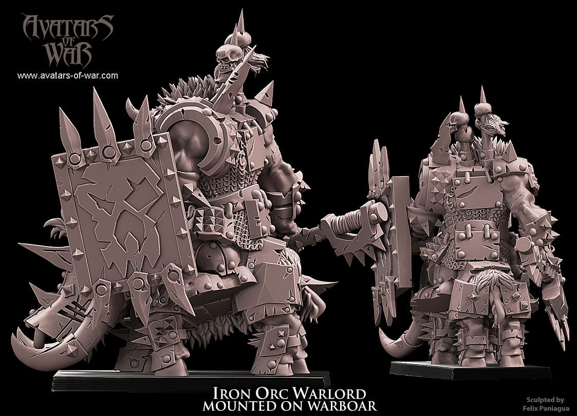 ORC - Iron Orc Warlord mounted on Warboar - MULTI - ORCS - Fantasy – Avatars of War