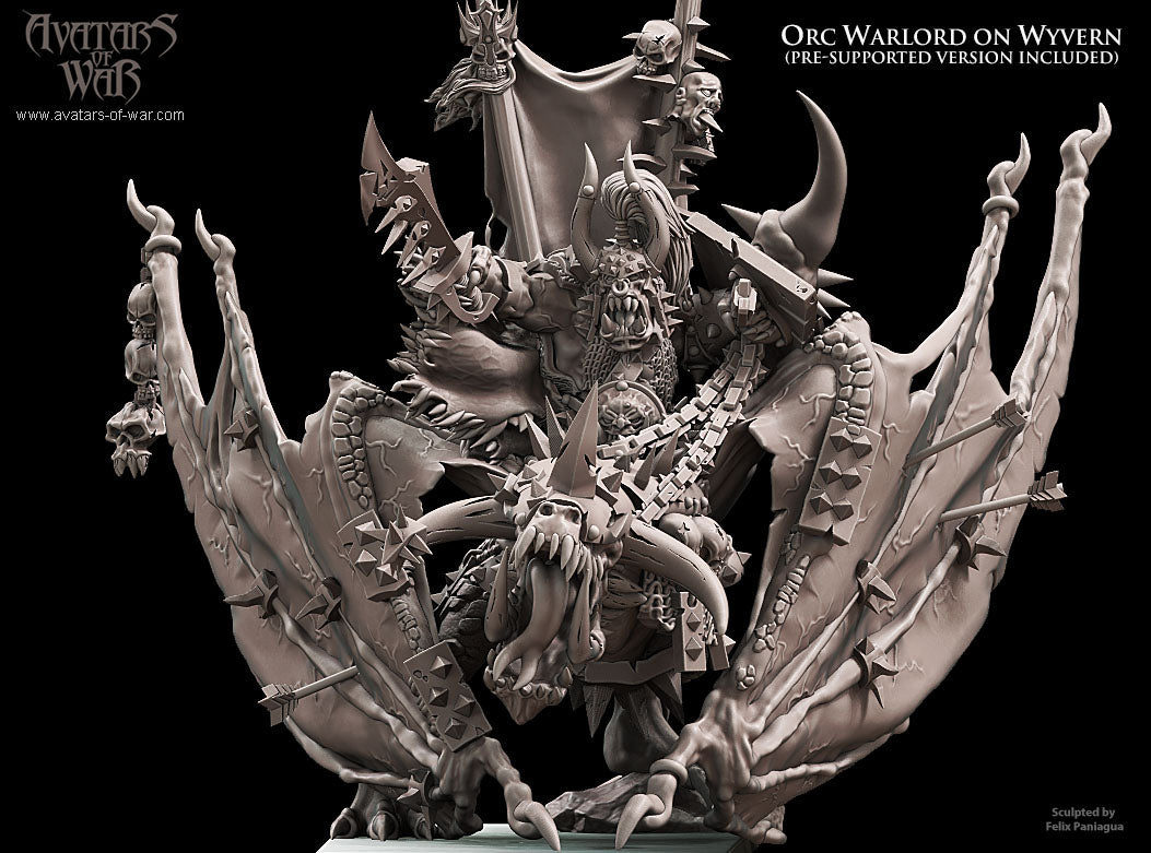 ORC - Orc Warlord mounted on Wyver - MULTI - ORCS - Fantasy – Avatars of War