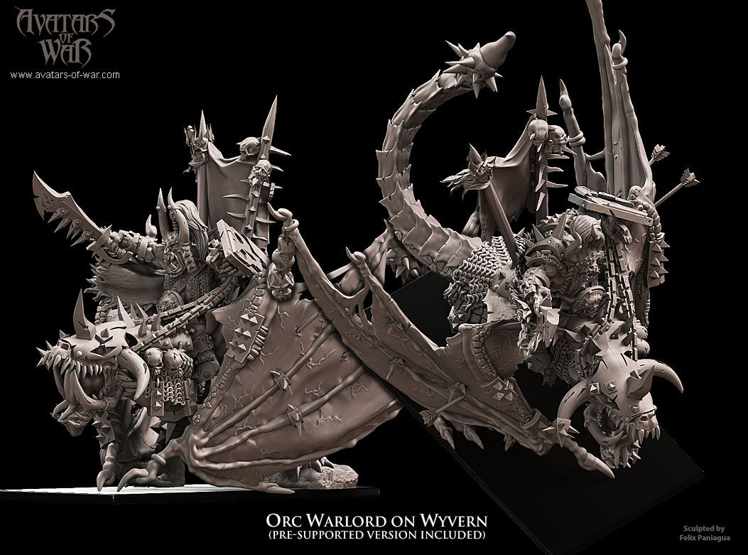 ORC - Orc Warlord mounted on Wyver - MULTI - ORCS - Fantasy – Avatars of War