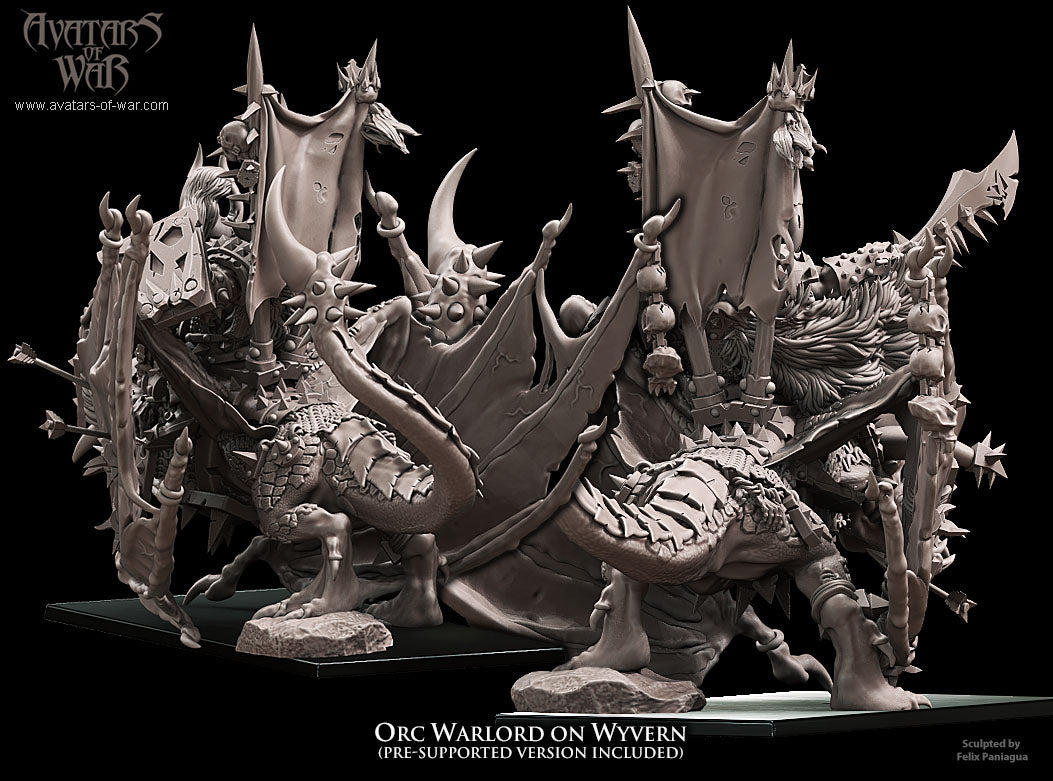 ORC - Orc Warlord mounted on Wyver - MULTI - ORCS - Fantasy – Avatars of War