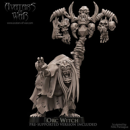 ORC - Orc Female Witch  - BR - ORCS - Fantasy – Avatars of War - Legendary Heroes Patreon May 2021 - Batch 4