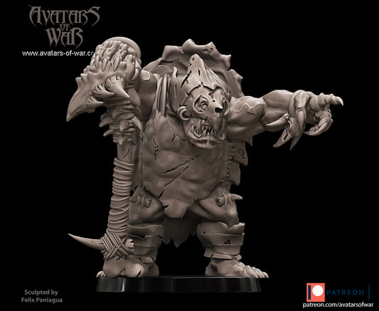 ORC - Orc Savage with a self-made Turtle Armor - BR - ORCS - Fantasy – Avatars of War - Legendary Heroes Patreon May 2021 - Batch 4