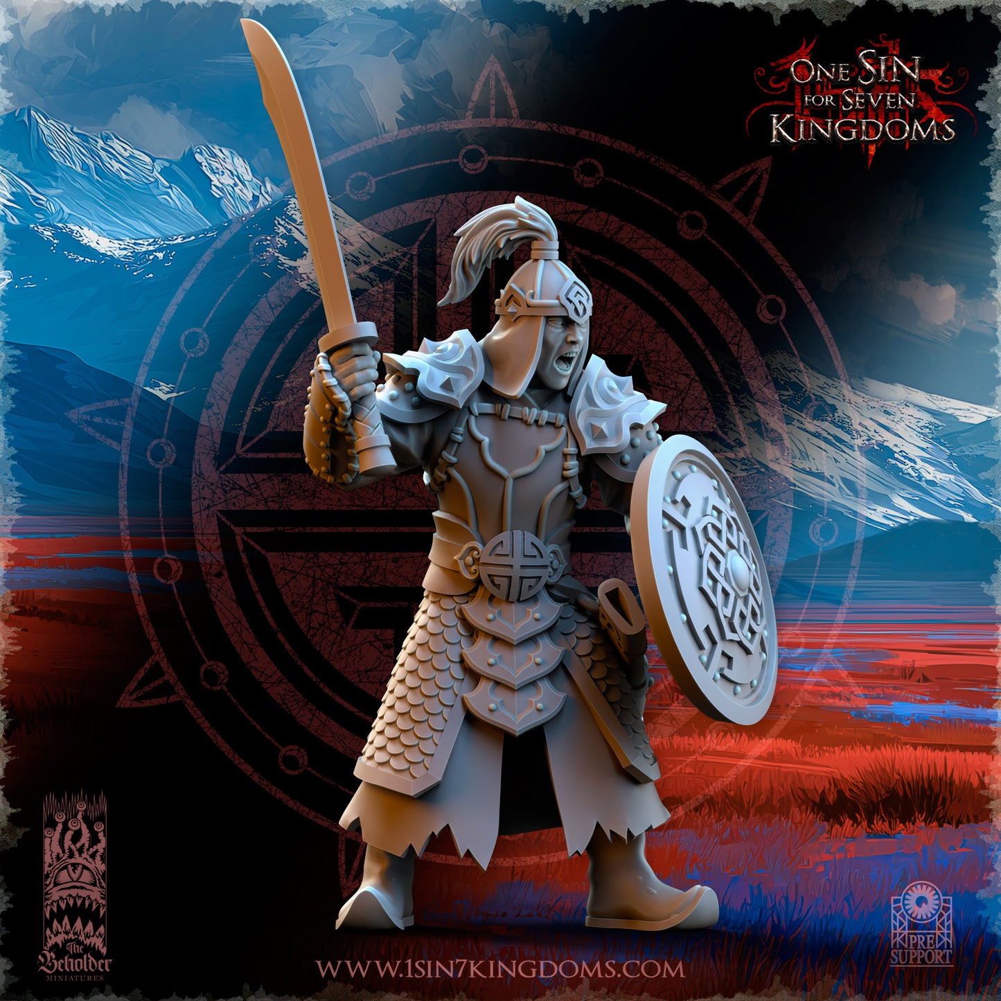 AS - Warrior sword & shield - BR - ASTARII - The Beholder Miniatures 25-09 Novità