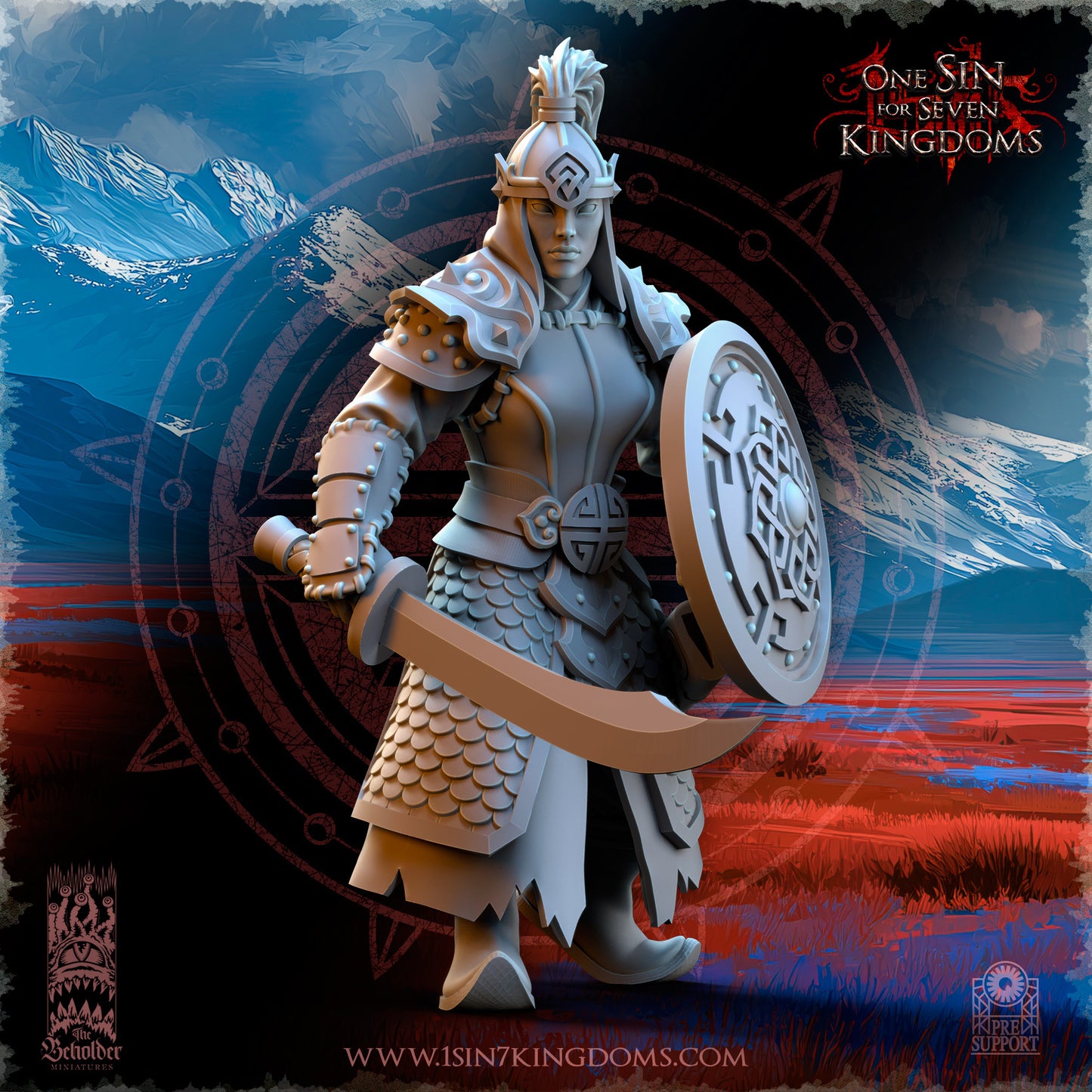 AS - Warrior sword & shield - BR - ASTARII - The Beholder Miniatures 25-09 Novità