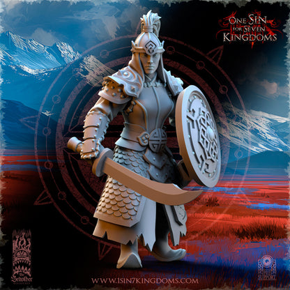 AS - Warrior sword & shield - BR - ASTARII - The Beholder Miniatures 25-09 Novità