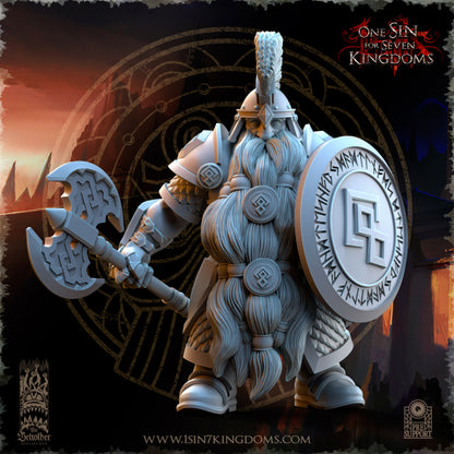 DK - Hiighborn Warrior Axe - BR – DWARVEN KINGDOM - Fantasy – The Beholder Miniatures 25-02