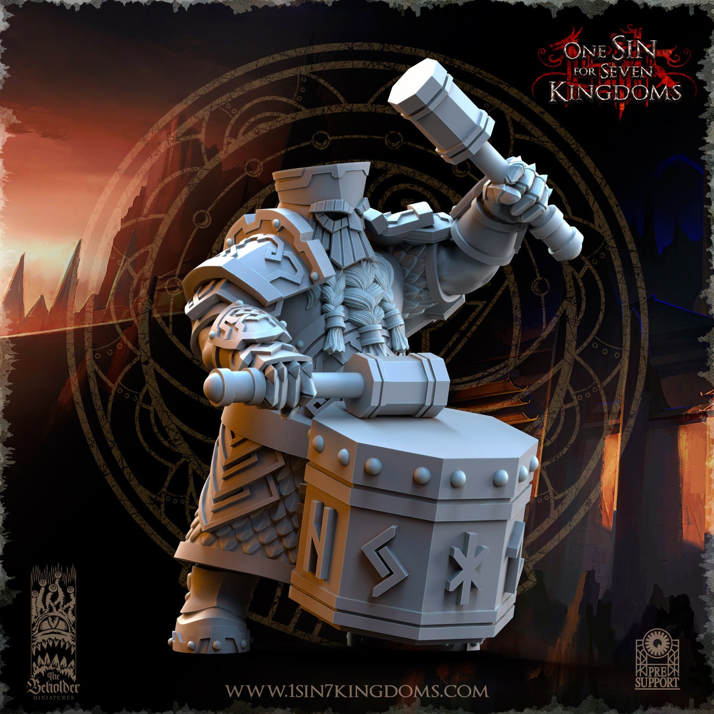 DK - Ironheads - Command Group - BR – DWARVEN KINGDOM - Fantasy – The Beholder Miniatures 25-05 New