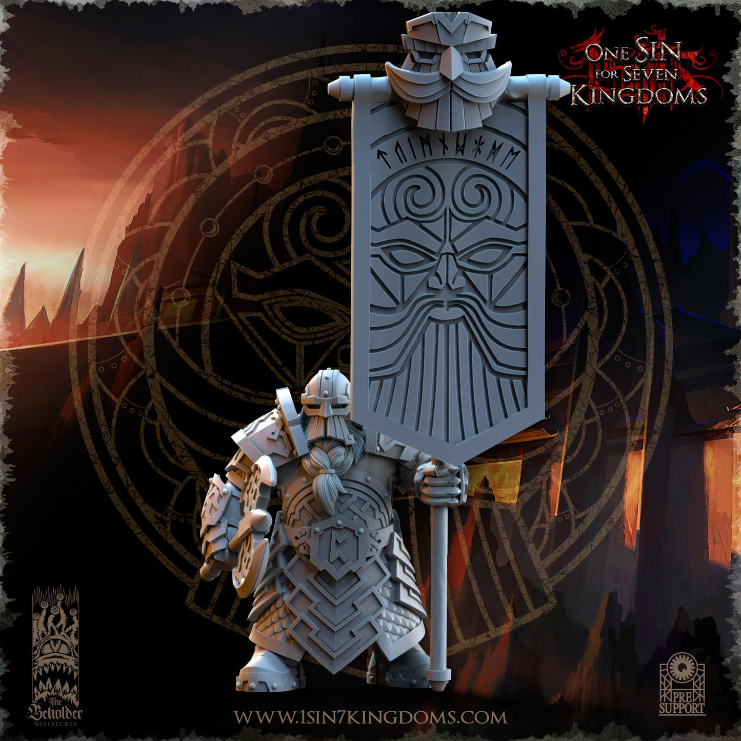 DK - Ironheads - Command Group - BR – DWARVEN KINGDOM - Fantasy – The Beholder Miniatures 25-05 New
