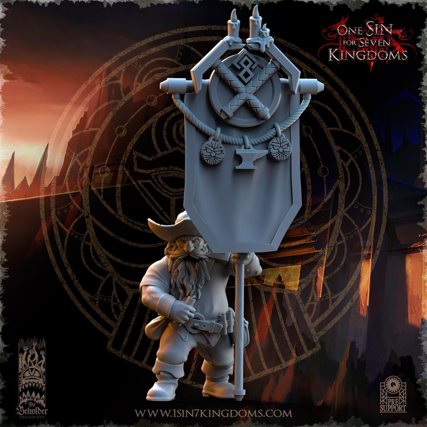 DK - Miners - Command Group - BR – DWARVEN KINGDOM - Fantasy – The Beholder Miniatures 25-05 News