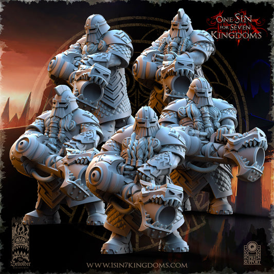 DK - Ironheads - Groupe de commandement - BR – ROYAUME DES NAINS - Fantasy – The Beholder Miniatures 25-05 Nouveau