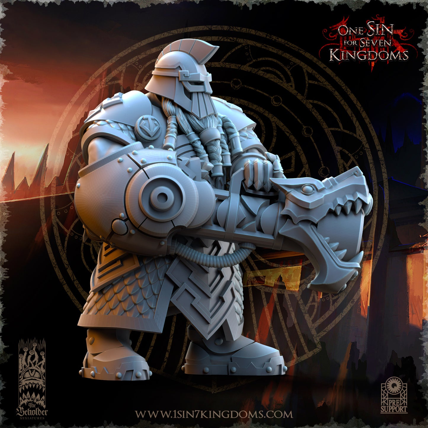 DK - Ironheads - Groupe de commandement - BR – ROYAUME DES NAINS - Fantasy – The Beholder Miniatures 25-05 Nouveau
