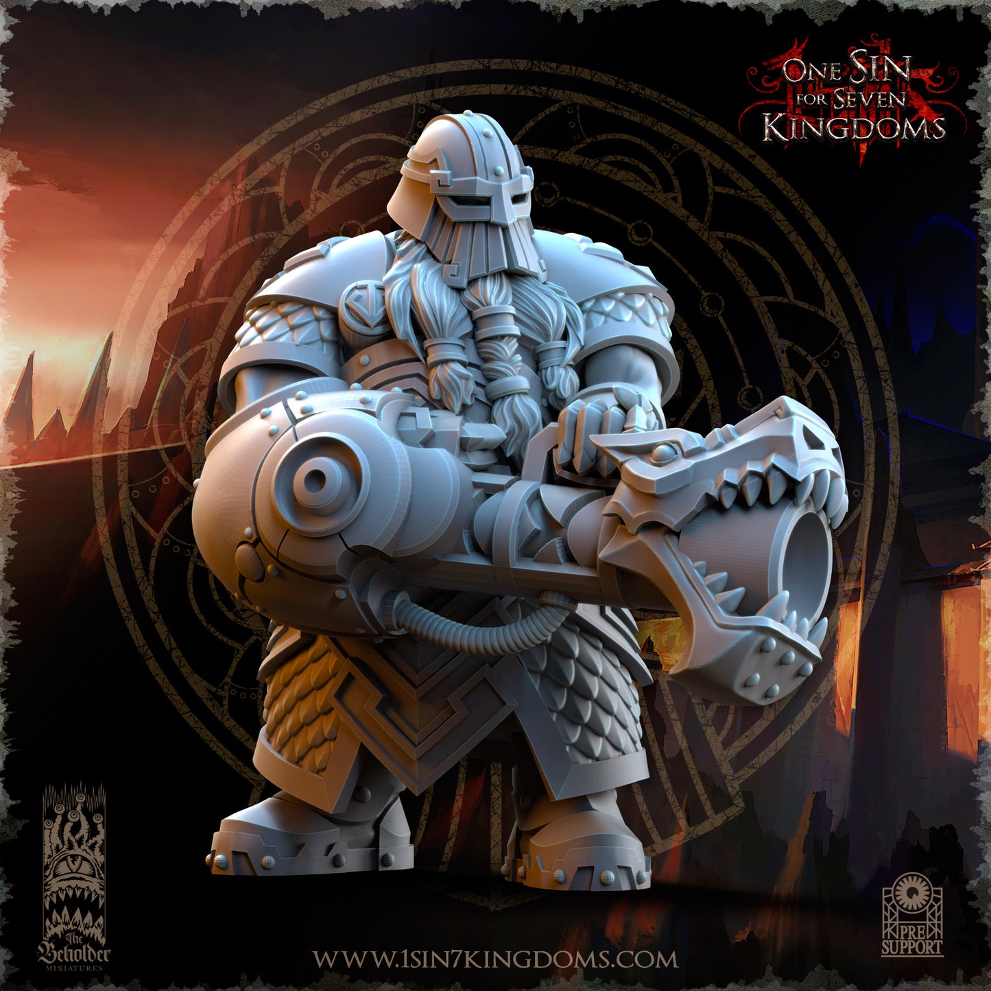 DK - Ironheads - Groupe de commandement - BR – ROYAUME DES NAINS - Fantasy – The Beholder Miniatures 25-05 Nouveau