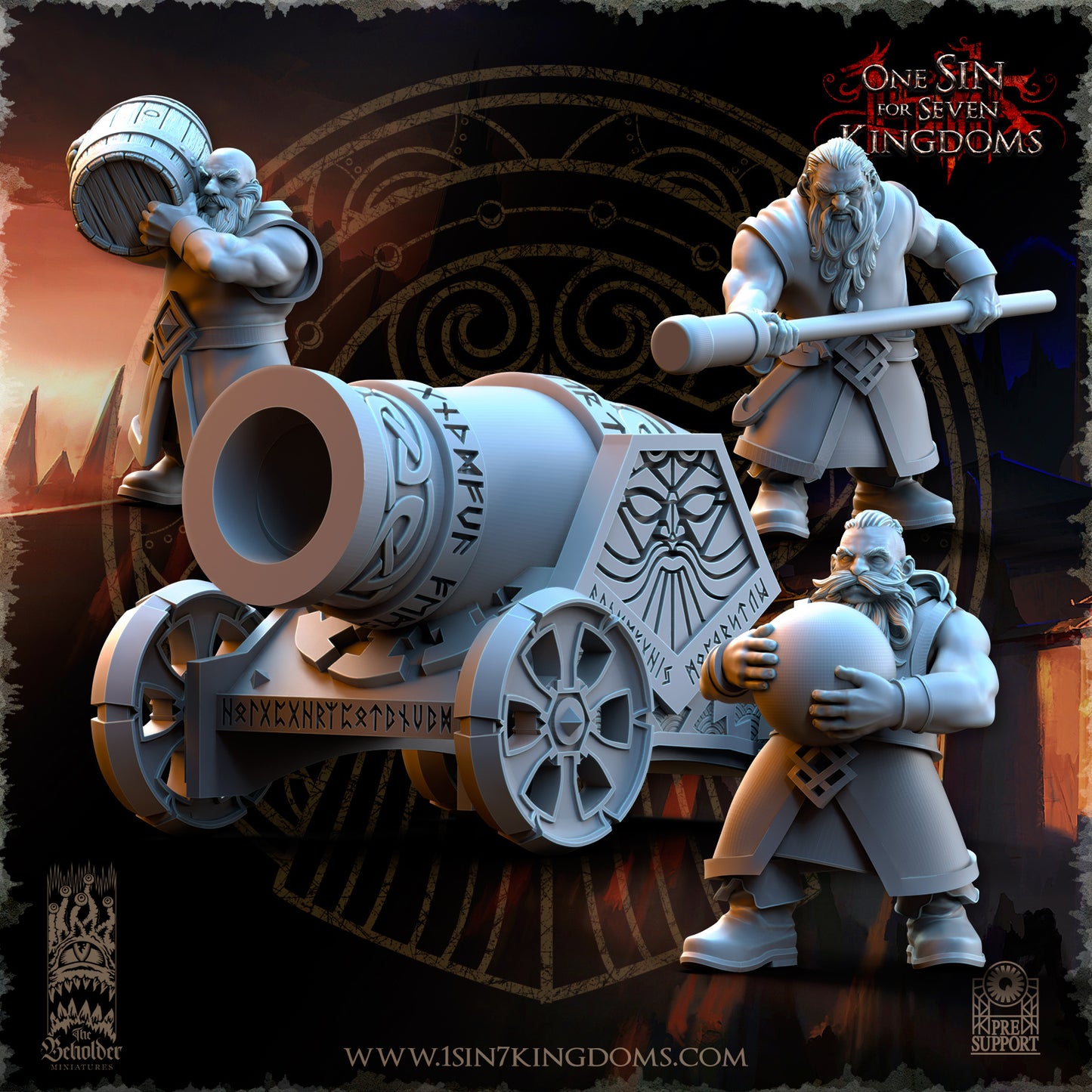 DK - Ingénieurs de guerre - BR – ROYAUME DES NAINS - Fantasy – The Beholder Miniatures 25-05 Nouveau