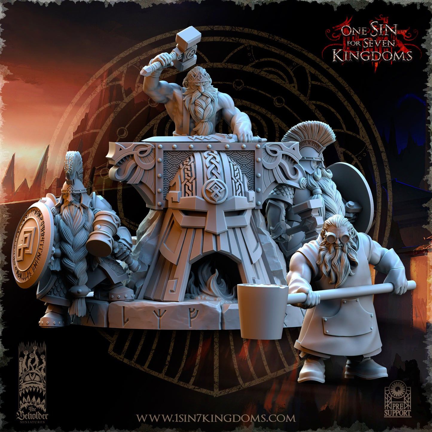 DK - Ingénieurs de guerre - BR – ROYAUME DES NAINS - Fantasy – The Beholder Miniatures 25-05 Nouveau