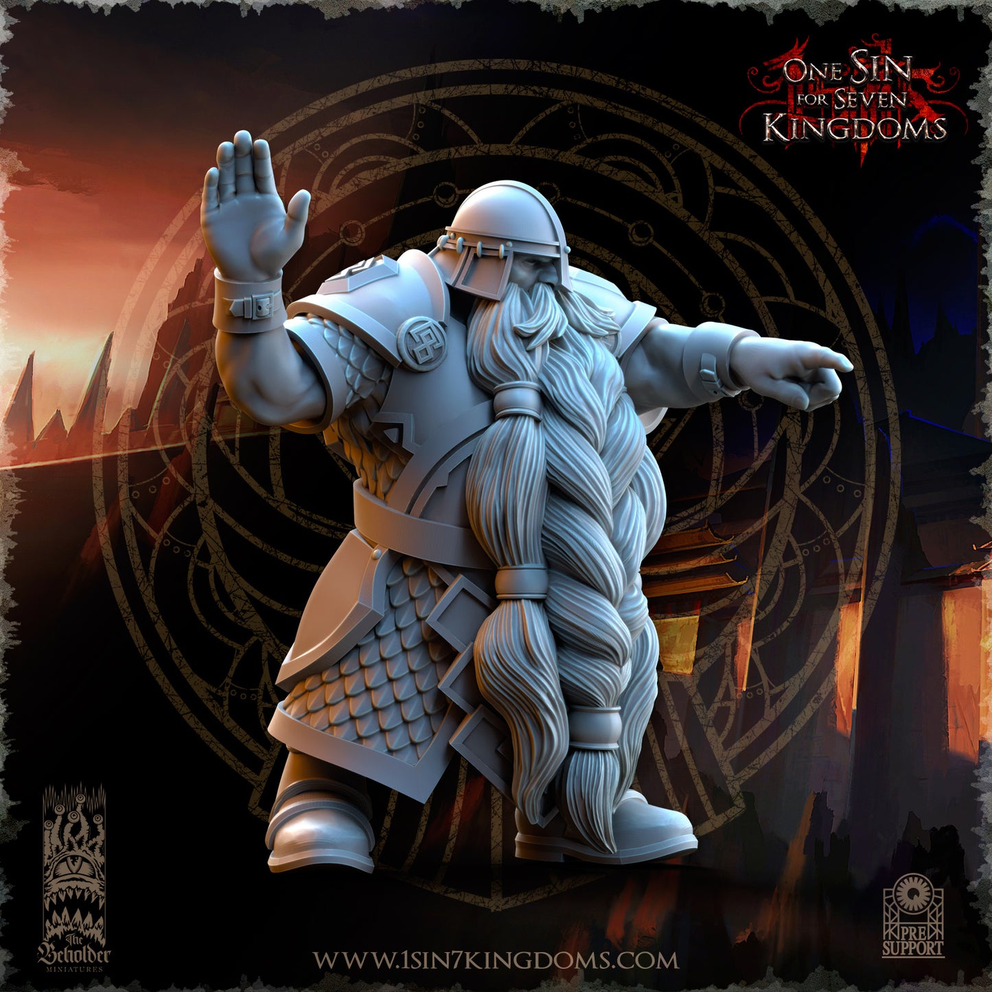 DK - Catapult + Crew - BR/MULTI – DWARVEN KINGDOM - Fantasy – The Beholder Miniatures 25-04