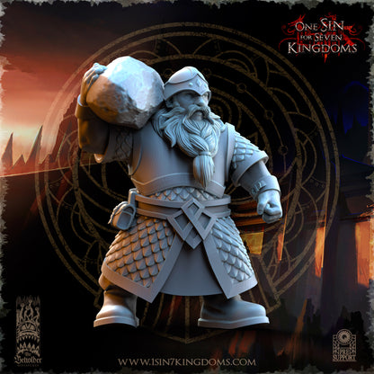 DK - Catapult + Crew - BR/MULTI – DWARVEN KINGDOM - Fantasy – The Beholder Miniatures 25-04