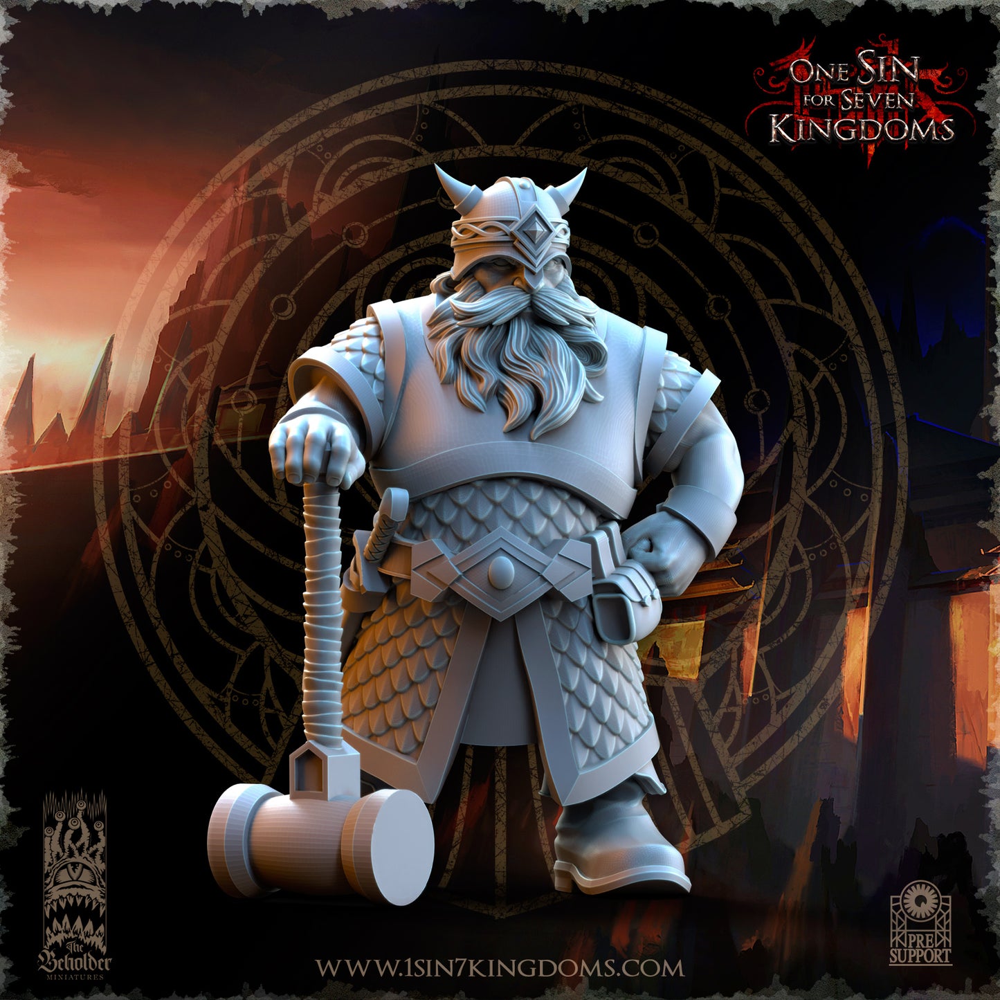 DK - Catapult + Crew - BR/MULTI – DWARVEN KINGDOM - Fantasy – The Beholder Miniatures 25-04