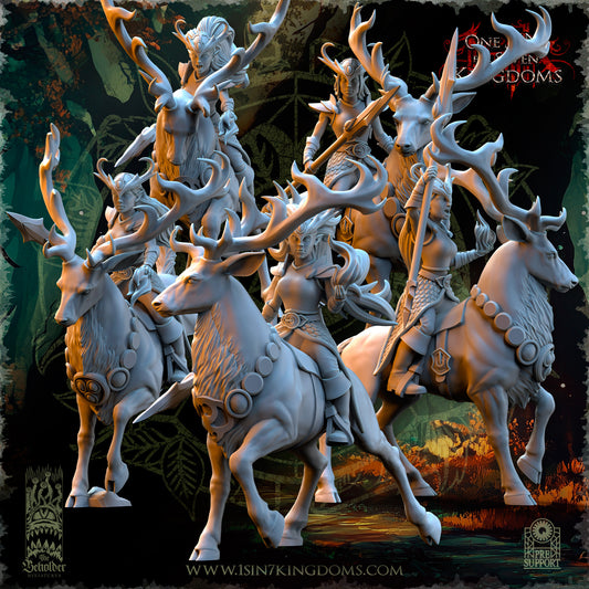 EE - Deepwood Maidens with flame - BR - EVERGREEN ELVES - The Beholder Miniatures 25-09 Novità