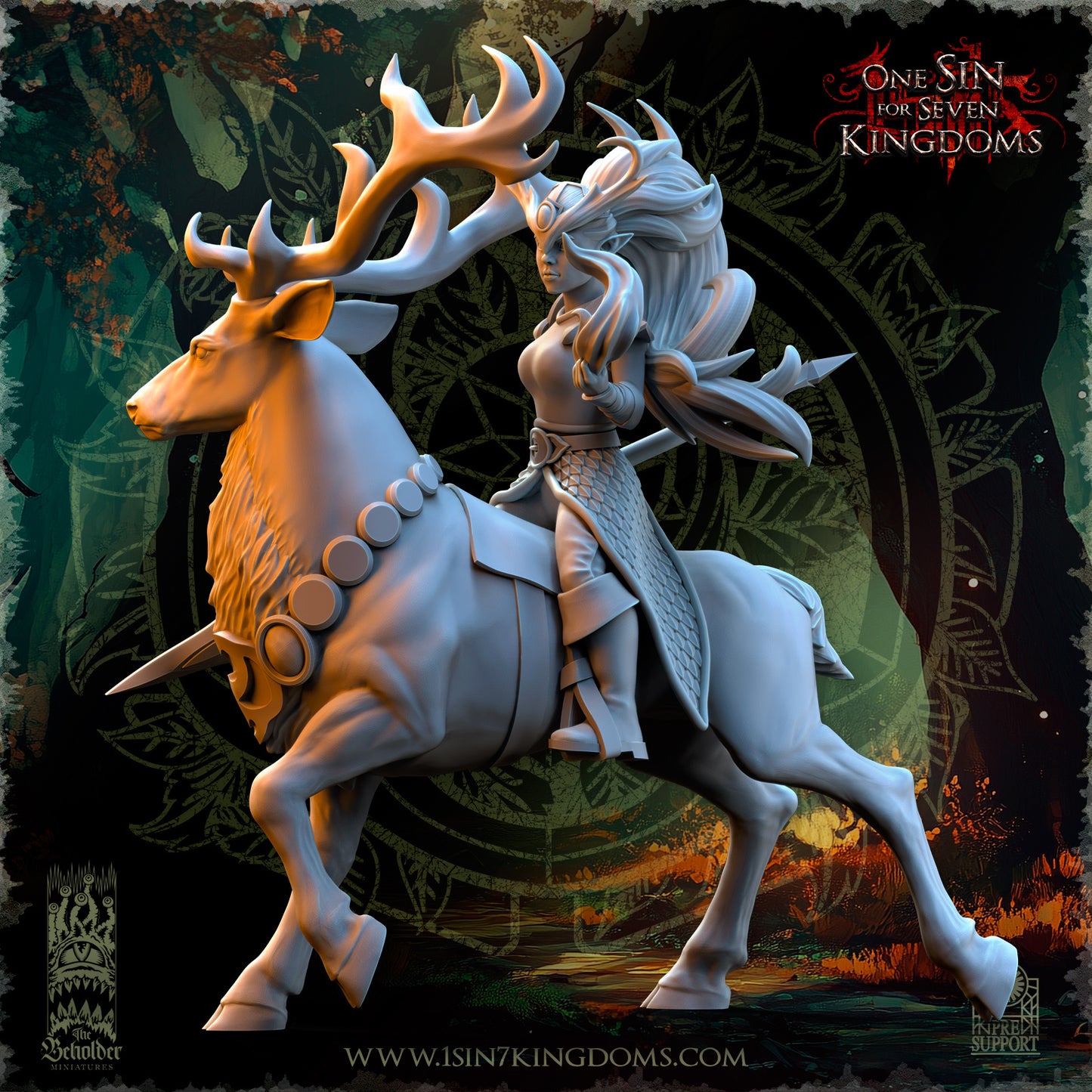 EE - Deepwood Maidens with flame - BR - EVERGREEN ELVES - The Beholder Miniatures 25-09 Novità